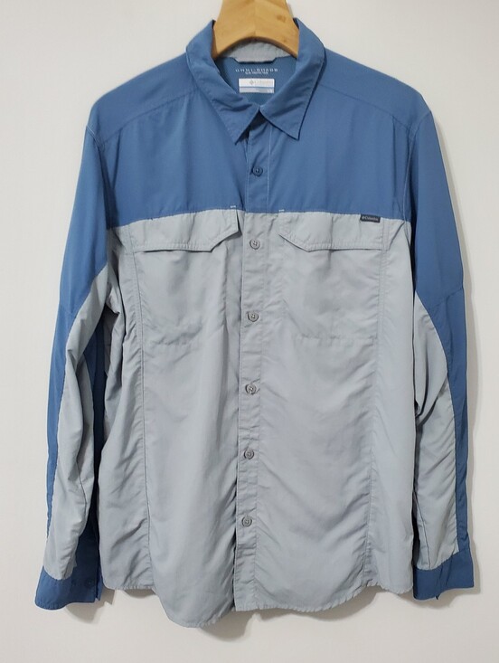 Columbia Other - Columbia OmniShade Two-Tone Blue and Light Gray Long Sleeve Shirt Mens  Large